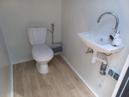 Contenedor sanitario doble de 2 cabinas