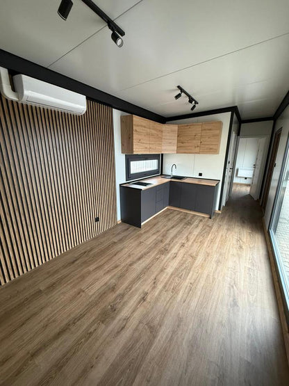 Casa Contenedor XL Living Tiny House, Casa Modular, Mobil-Home, Casa De Vacaciones De 12 × 3 m