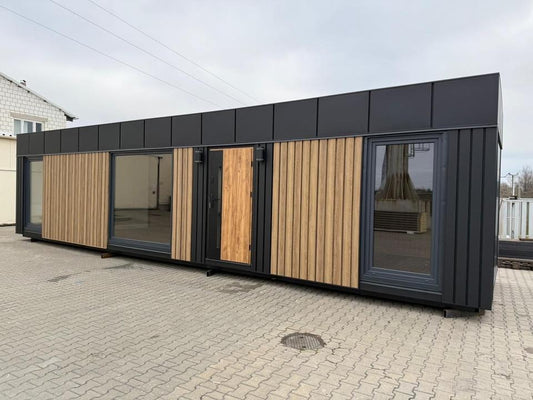 Casa Contenedor XL Living Tiny House, Casa Modular, Mobil-Home, Casa De Vacaciones De 12 × 3 m